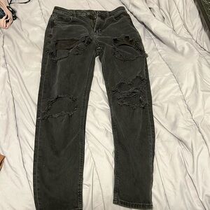 American eagle very distressed black size 0